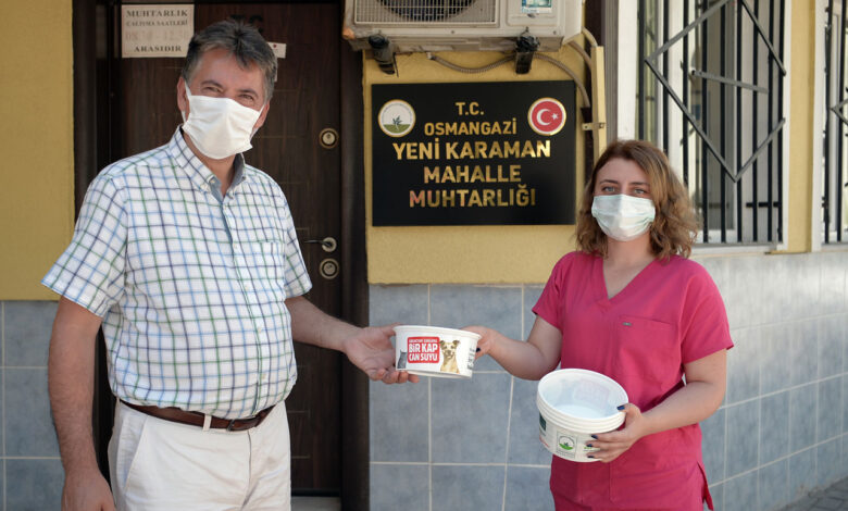Bursa Osmangazi’de can dostlara su kabı
