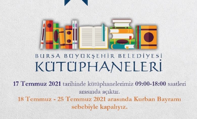 Bursa kütüphanelerinde bayram molası